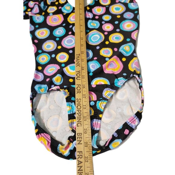 GK Elite VTG Retro 60s Concentric Circles LS Cotton Leotard Bodysuit AS Adult S - Picture 14 of 15